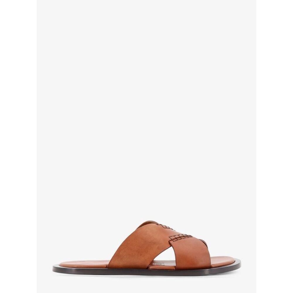 Loewe Men Flex Leather Sandals With Crisscross Detail